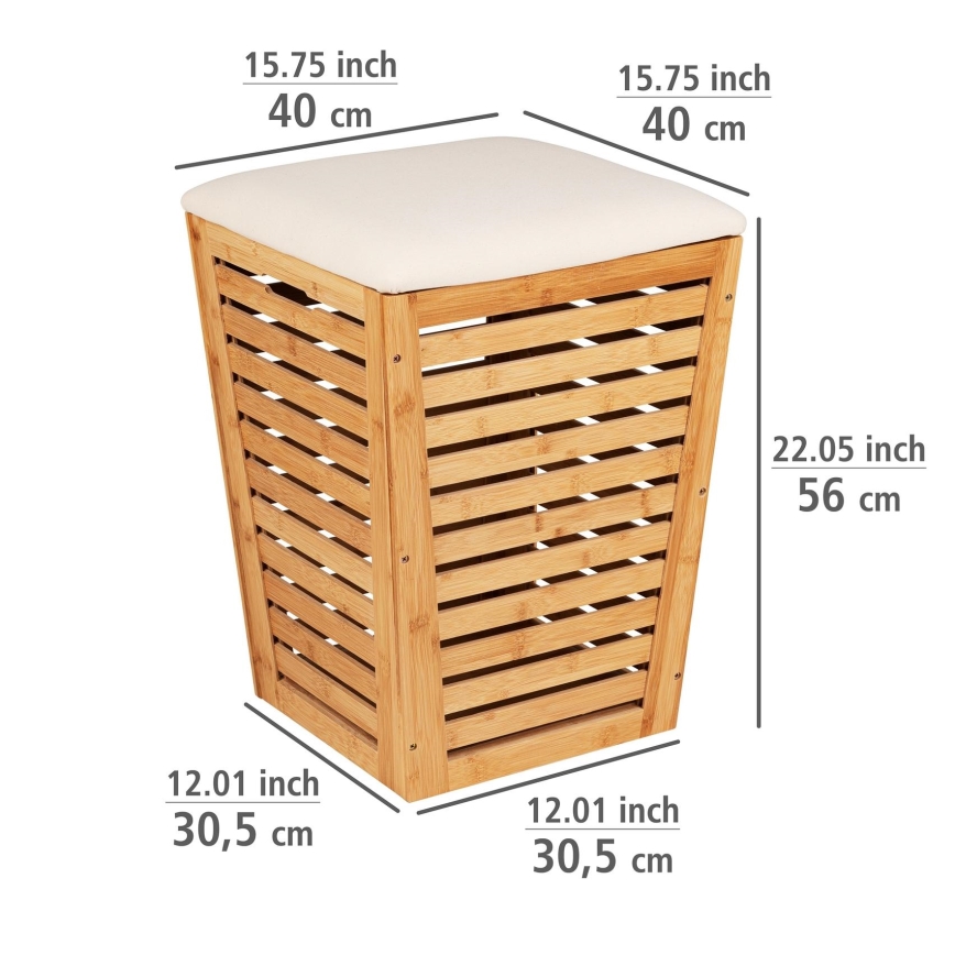 WENKO 25143100 - Καλάθι ρούχων BAMBUSA 40x56 cm καφέ