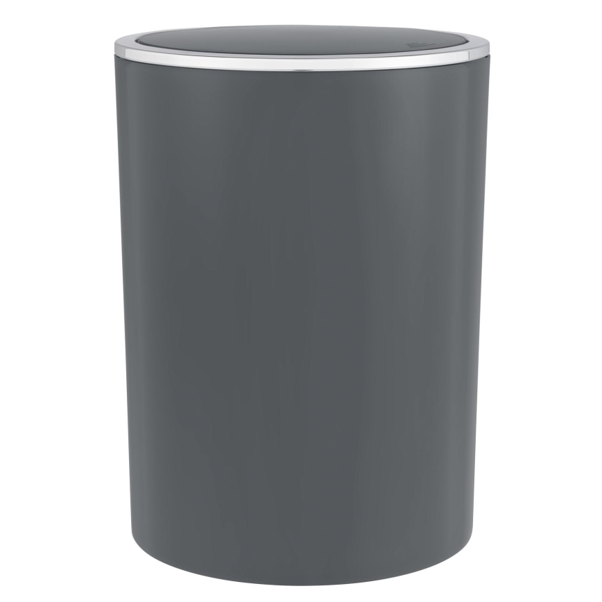 WENKO 25146100 - Κάδος INCA 18,5x25,5 cm ανθρακί/γυαλιστερό χρώμιο