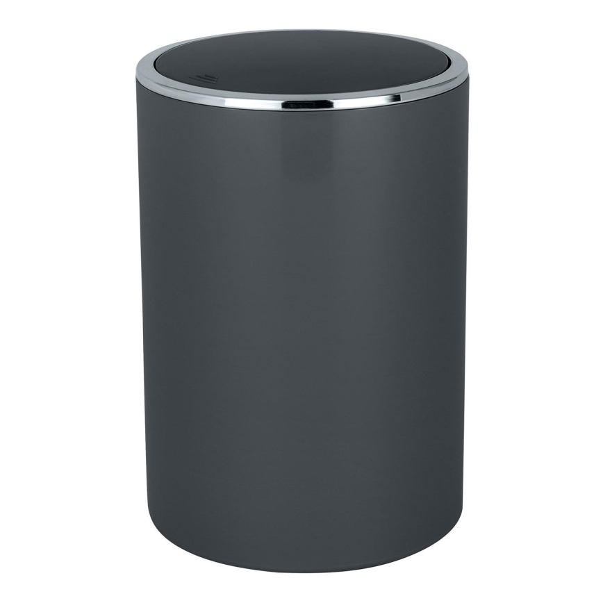 WENKO 25146100 - Κάδος INCA 18,5x25,5 cm ανθρακί/γυαλιστερό χρώμιο