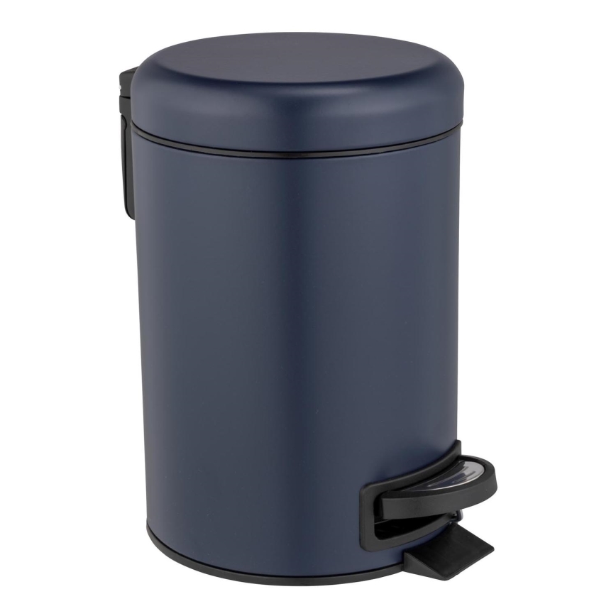 WENKO 25153100 - Κάδος απορριμμάτων LEMAN 17x25 cm μπλε/μαύρο