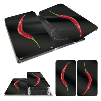 WENKO 2521380100 - Κάλυμμα εστίας 30x52 cm πολύχρωμο/γκρι/διάφανο