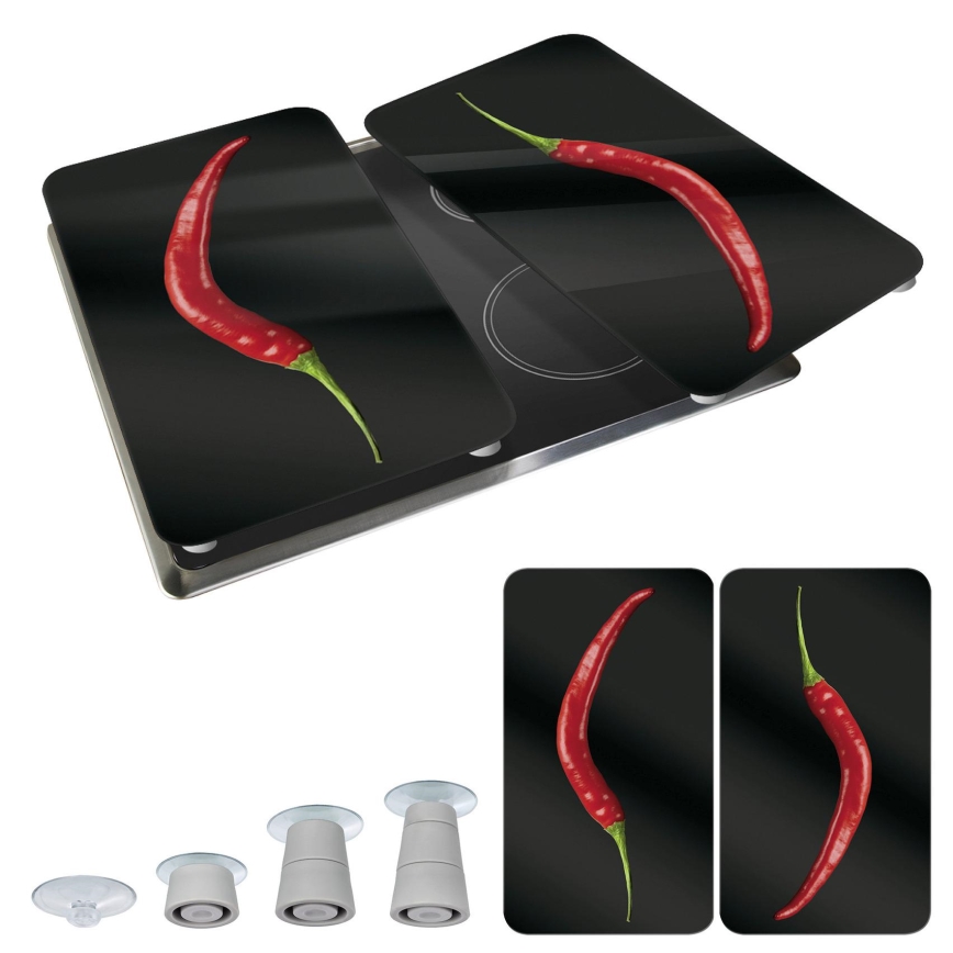 WENKO 2521380100 - Κάλυμμα εστίας 30x52 cm πολύχρωμο/γκρι/διάφανο