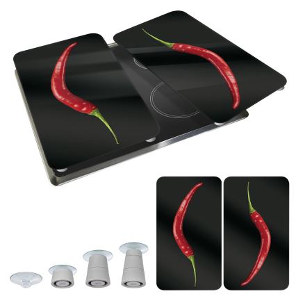 WENKO 2521380100 - Κάλυμμα εστίας 30x52 cm πολύχρωμο/γκρι/διάφανο