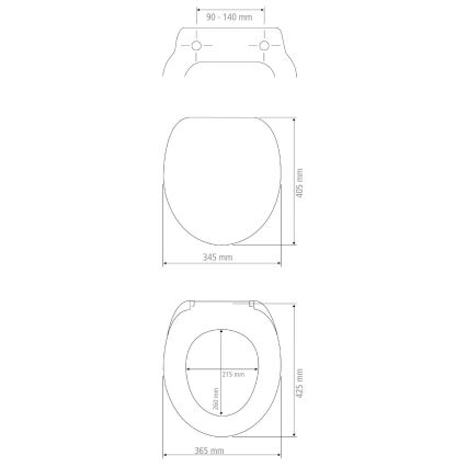 WENKO 25224100 - Κάθισμα WC BAMBOUSA 34,5x40,5 cm καφέ/ασημί