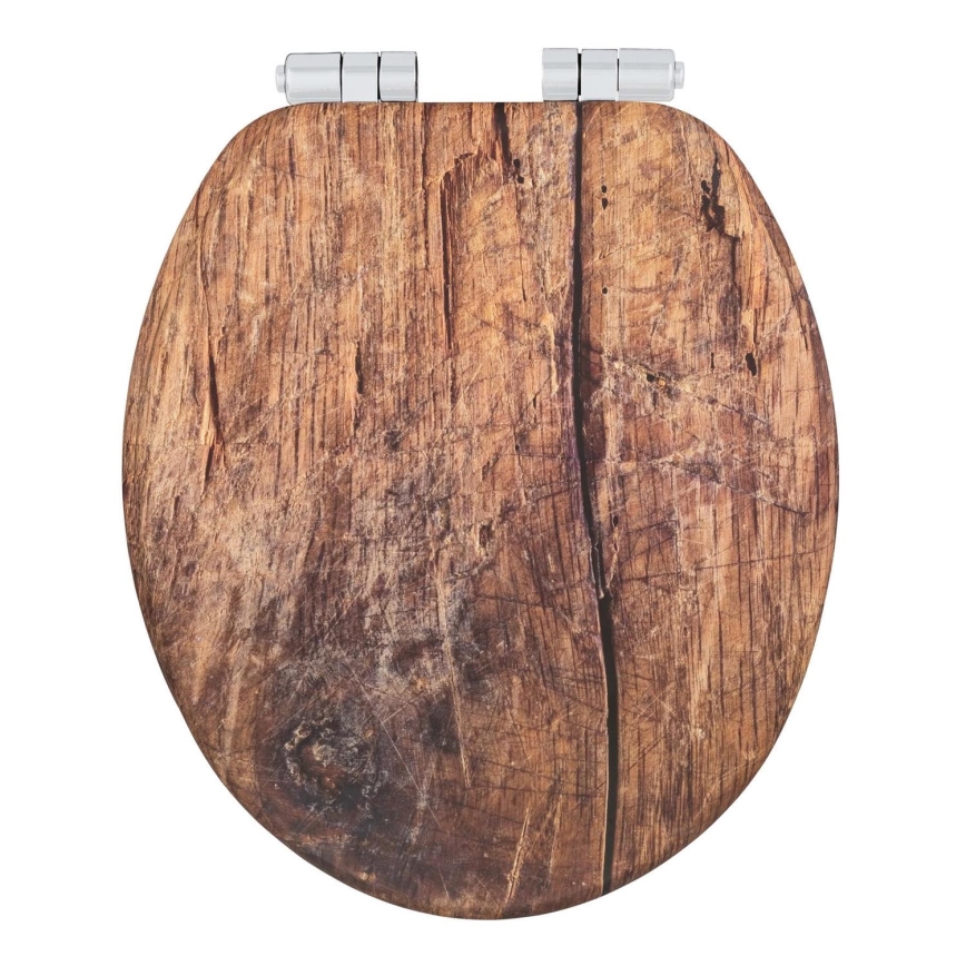 WENKO 25226100-WC κάθισμα WC RUSTIC 35,5x42,5 cm καφέ/ασημί