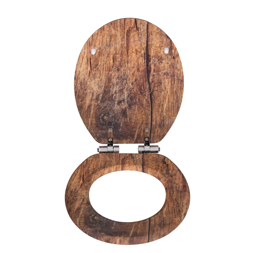 WENKO 25226100-WC κάθισμα WC RUSTIC 35,5x42,5 cm καφέ/ασημί