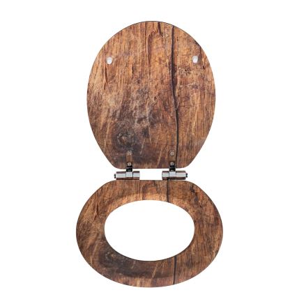 WENKO 25226100-WC κάθισμα WC RUSTIC 35,5x42,5 cm καφέ/ασημί