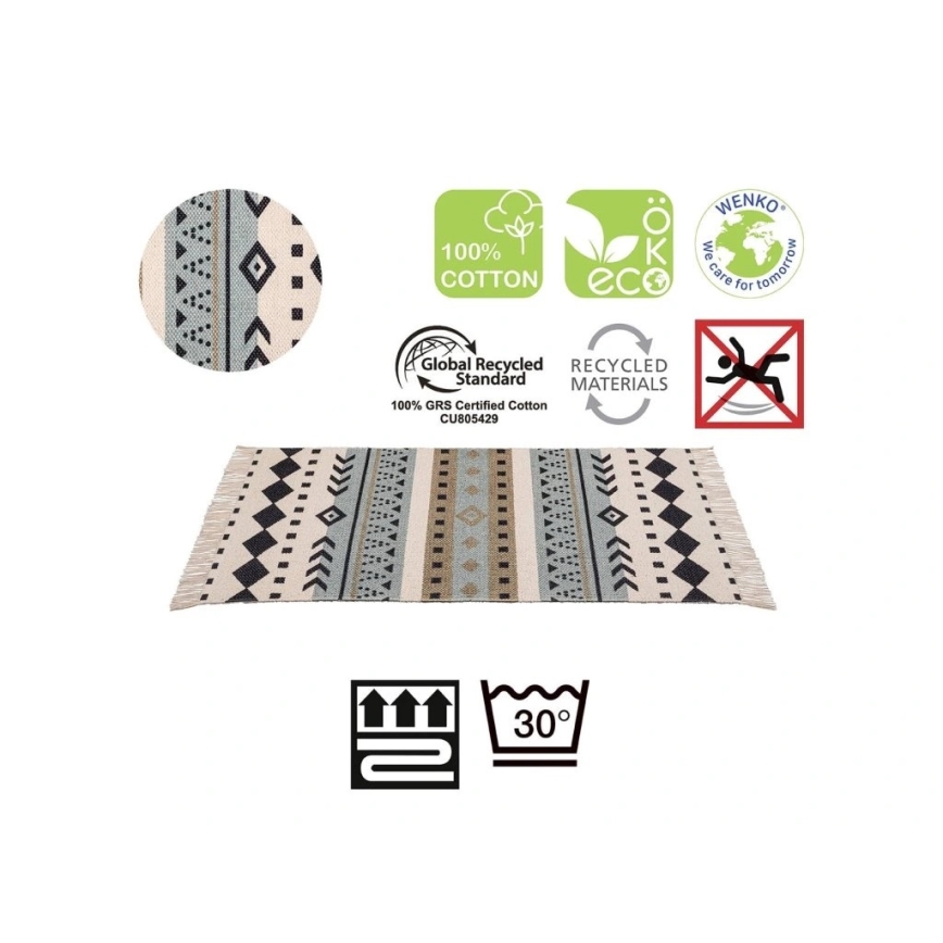 WENKO 25277100-Χαλάκι από ανακυκλωμένο βαμβάκι 80x50 cm πολύχρωμο