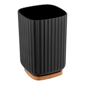 WENKO 25297100 - Κύπελλο για οδοντόβουρτσες ROTELLO 8,5x11 cm μαύρο/καφέ