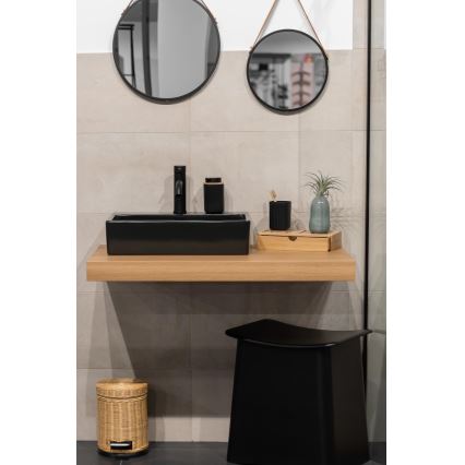 WENKO 25297100 - Κύπελλο για οδοντόβουρτσες ROTELLO 8,5x11 cm μαύρο/καφέ