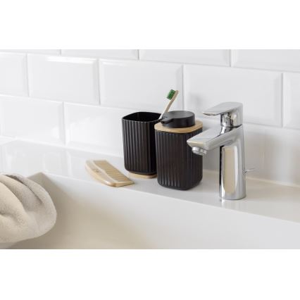 WENKO 25297100 - Κύπελλο για οδοντόβουρτσες ROTELLO 8,5x11 cm μαύρο/καφέ