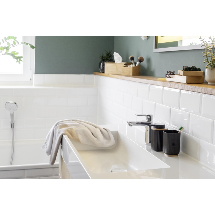 WENKO 25297100 - Κύπελλο για οδοντόβουρτσες ROTELLO 8,5x11 cm μαύρο/καφέ