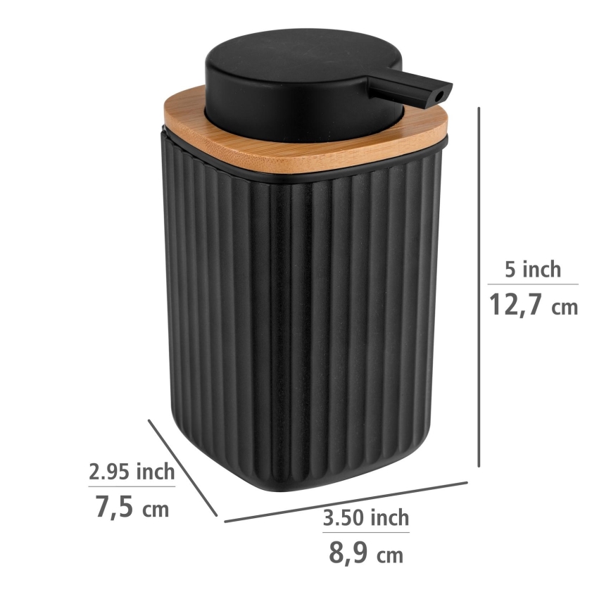 WENKO 25298100 - Δοσομετρητής σαπουνιού ROTELLO 8,9x12,7 cm μαύρο/καφέ