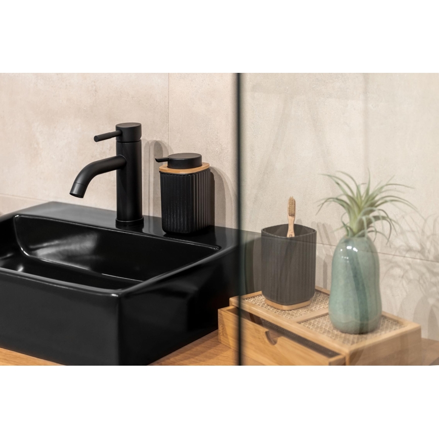 WENKO 25298100 - Δοσομετρητής σαπουνιού ROTELLO 8,9x12,7 cm μαύρο/καφέ