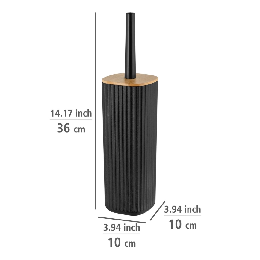 WENKO 25304100 - Σετ WC ROTELLO 10x36 cm μαύρο/καφέ