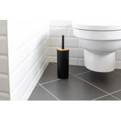 WENKO 25304100 - Σετ WC ROTELLO 10x36 cm μαύρο/καφέ