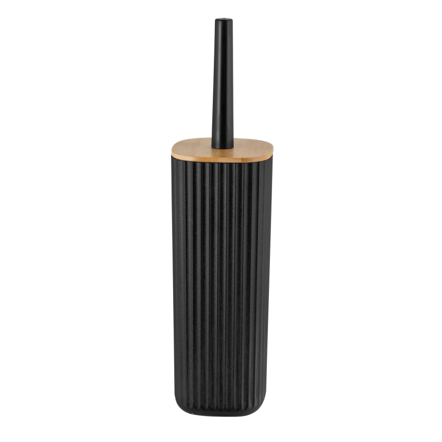 WENKO 25304100 - Σετ WC ROTELLO 10x36 cm μαύρο/καφέ