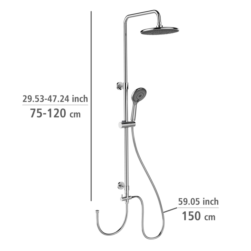 WENKO 25310100 - Σετ ντους Σύστημα εξοικονόμησης νερού ανοξείδωτο/γυαλιστερό χρώμιο