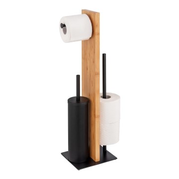 WENKO 25376100 - Σετ WC LESINA 18x69 cm καφέ/μαύρο