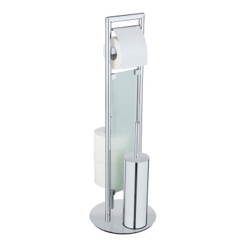 WENKO 25384100 - Σετ WC SULMONA 25x76 cm ασημί/μαύρο