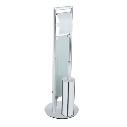 WENKO 25384100 - Σετ WC SULMONA 25x76 cm ασημί/μαύρο
