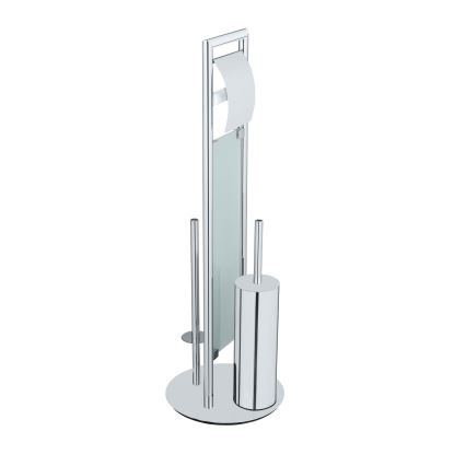 WENKO 25384100 - Σετ WC SULMONA 25x76 cm ασημί/μαύρο