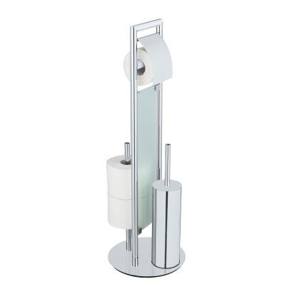 WENKO 25384100 - Σετ WC SULMONA 25x76 cm ασημί/μαύρο