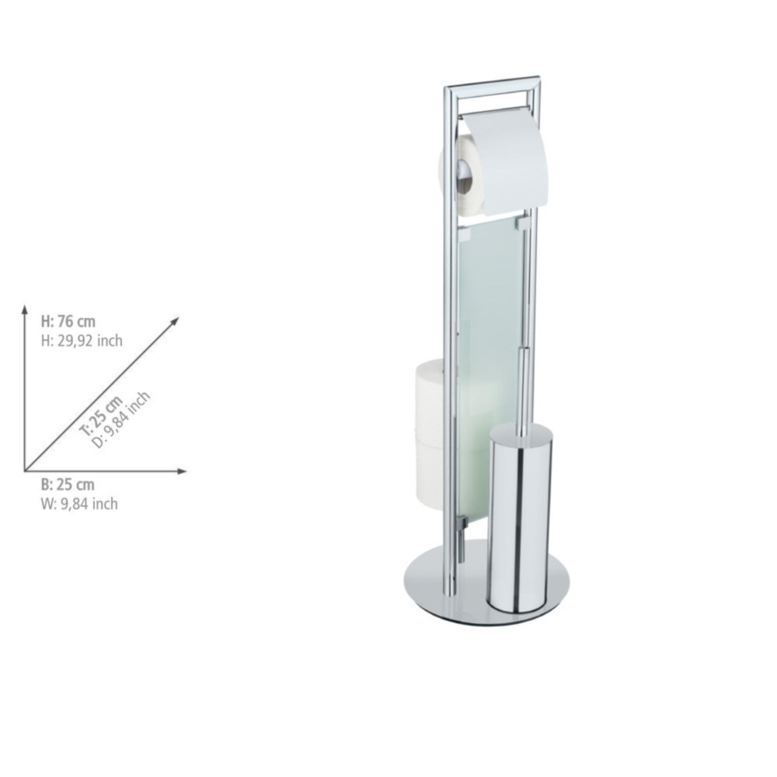 WENKO 25384100 - Σετ WC SULMONA 25x76 cm ασημί/μαύρο