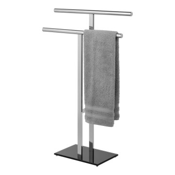WENKO 25389100 - Σταντ για πετσέτες LAVA 50x81,5 cm ανοξείδωτο ατσάλι/ασημί/μαύρο