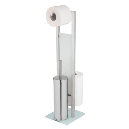 WENKO 25399100 - Βούρτσα τουαλέτας RIVALTA 18x70 cm ασημί/λευκό/μαύρο