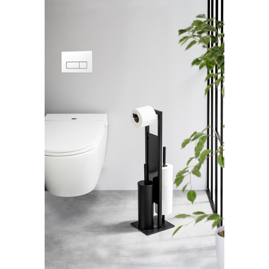 WENKO 25400100 - Βούρτσα τουαλέτας RIVALTA 18x70 cm μαύρη