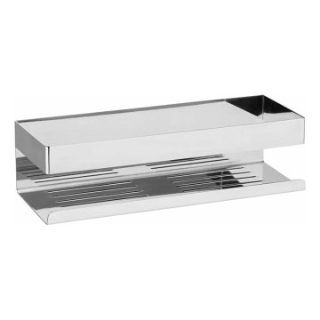 WENKO 25413100-Ράφι TURBO-LOC GENOVA SHINE 30x10,5 cm ασημί