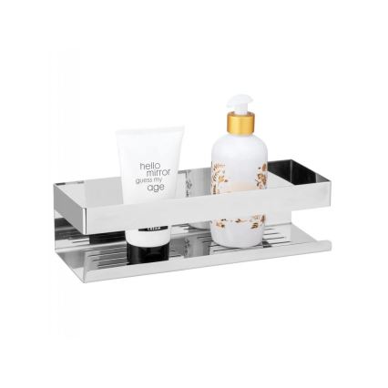 WENKO 25413100-Ράφι TURBO-LOC GENOVA SHINE 30x10,5 cm ασημί