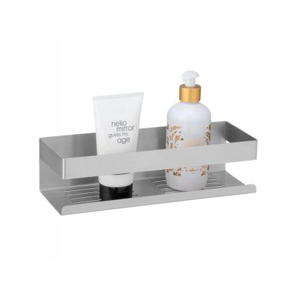 WENKO 25425100-Ράφι TURBO-LOC GENOVA ματ 30x10,5 cm ασημί