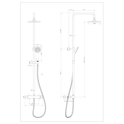 WENKO 25484100 - Σύστημα ντους WATERSAVING SYSTEM 12x120 cm μαύρο