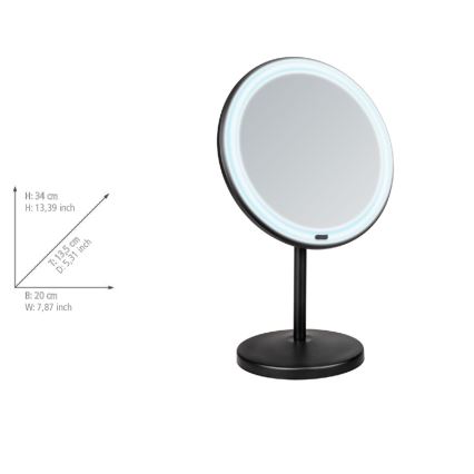 WENKO 25523100 - Καθρέφτης ONNO 20x34 cm, μαύρος