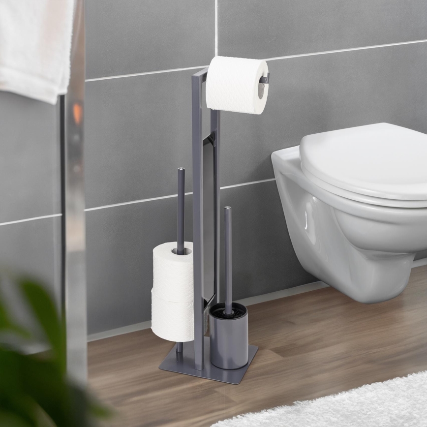 WENKO 25552100 - Βούρτσα WC RIVALTA 18x70 εκ. γκρι/μαύρη