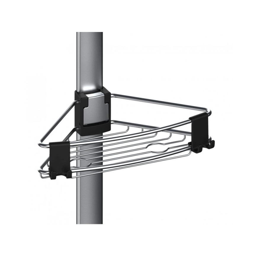 WENKO 25556100-Γωνιακό ράφι PURIO 35,5x280 cm ασημί/γκρι