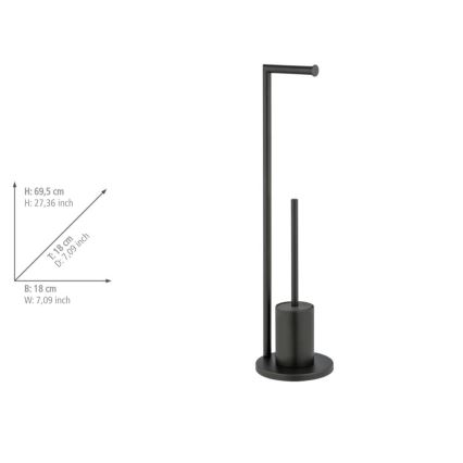 WENKO 25675100 - Σετ WC FERLA 18x69,5 cm μαύρο