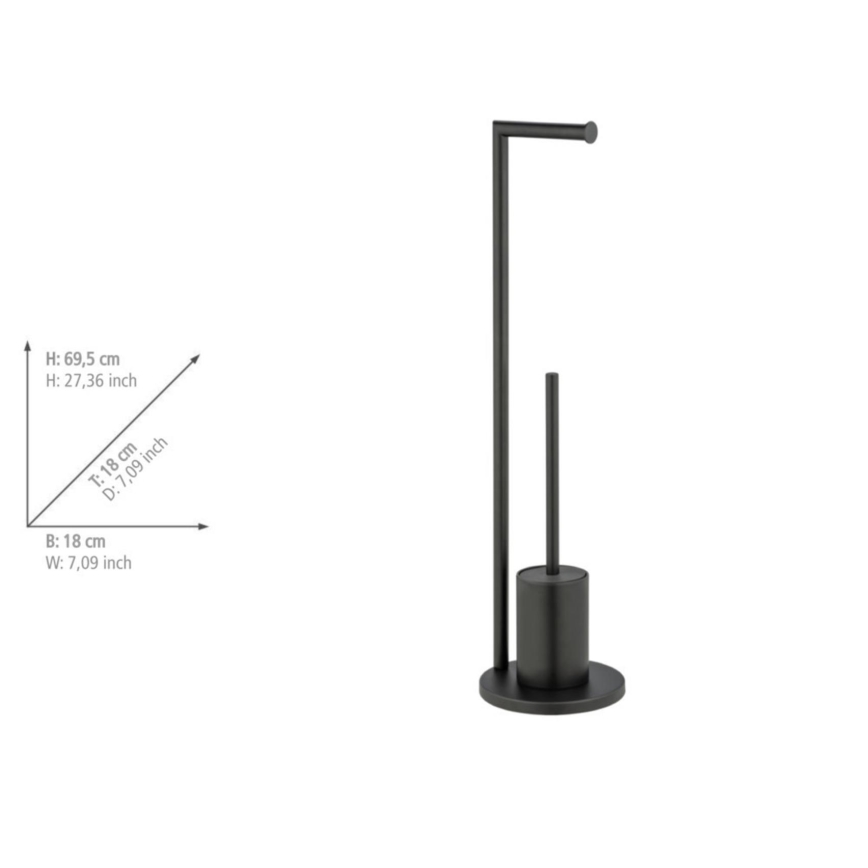 WENKO 25675100 - Σετ WC FERLA 18x69,5 cm μαύρο