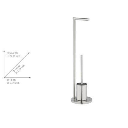 WENKO 25676100 - Σετ WC FERLA 18x69,5 cm ανοξείδωτο/σατινέ