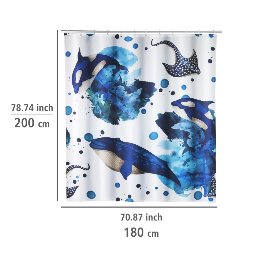 WENKO 25749100 - Κουρτίνα ντους AQUARIS 180x200 cm πολύχρωμη
