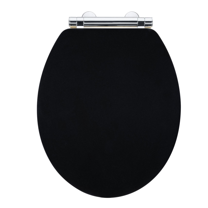 WENKO 25772100 - Κάθισμα τουαλέτας BAMBUZA 37x44 cm μαύρο/καφέ/γυαλιστερό χρώμιο