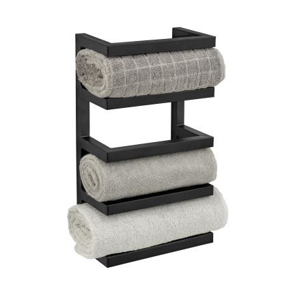 WENKO 25780100 - Βάση για πετσέτες FONDIRO 24x42 cm μαύρη