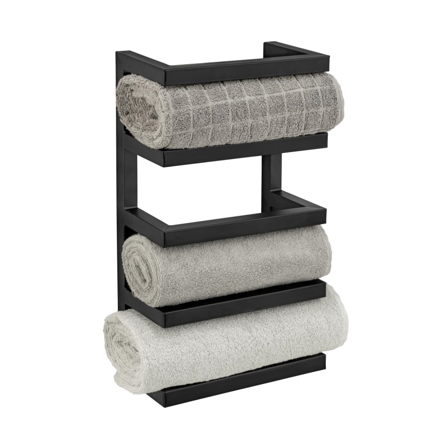 WENKO 25780100 - Βάση για πετσέτες FONDIRO 24x42 cm μαύρη