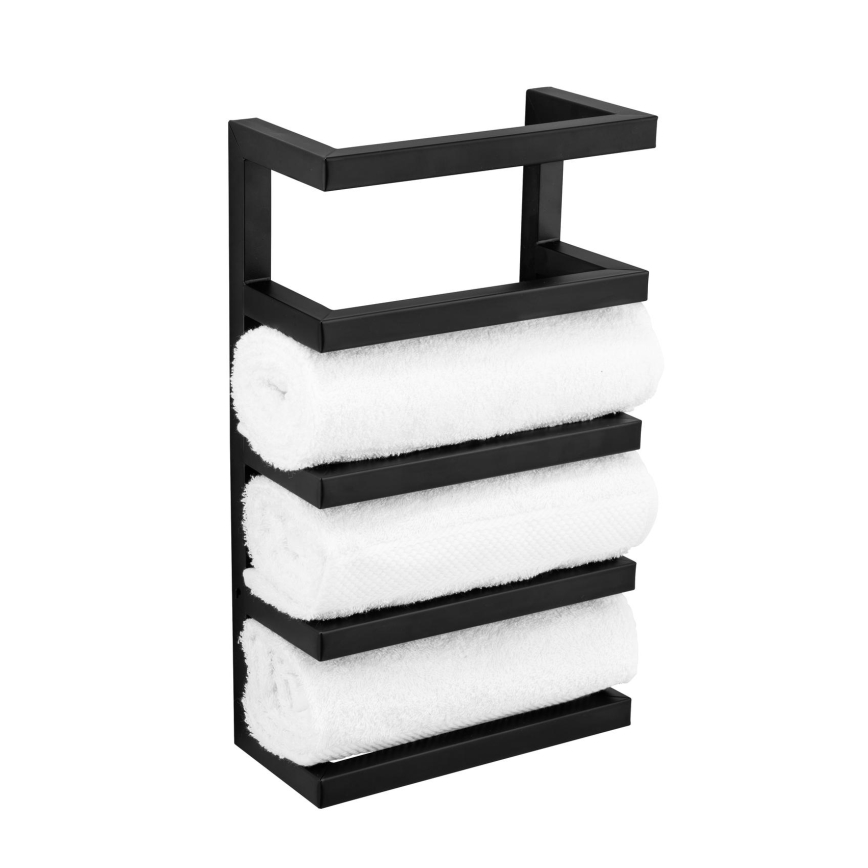 WENKO 25780100 - Βάση για πετσέτες FONDIRO 24x42 cm μαύρη