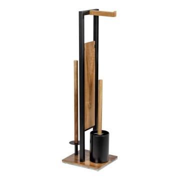WENKO 25784100 - Σετ WC RIVALTA 18x70 cm καφέ/μαύρο
