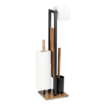 WENKO 25784100 - Σετ WC RIVALTA 18x70 cm καφέ/μαύρο