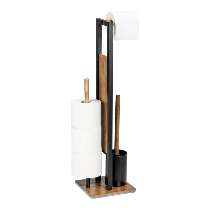 WENKO 25784100 - Σετ WC RIVALTA 18x70 cm καφέ/μαύρο