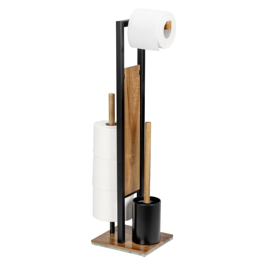 WENKO 25784100 - Σετ WC RIVALTA 18x70 cm καφέ/μαύρο